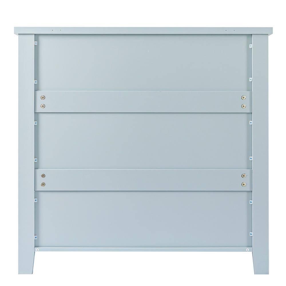 GDFStudio Bowen Grayish Blue Birch Wood Drawer Dresser with Shell Handle, 4 Tier