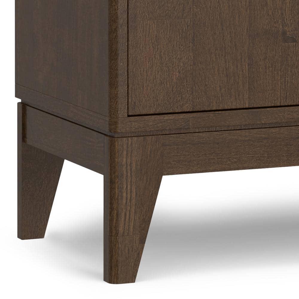 Simpli Home Harper 40"W Solid Wood 2-Shelf Mid-Century Modern Entryway Storage Cabinet with 2 Drawers