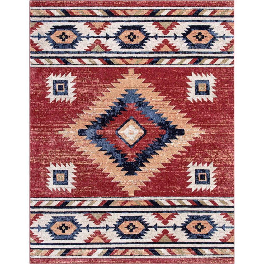Well Woven Jamyn Lea Crimson Traditional Southwestern Tribal Red/Blue Rug