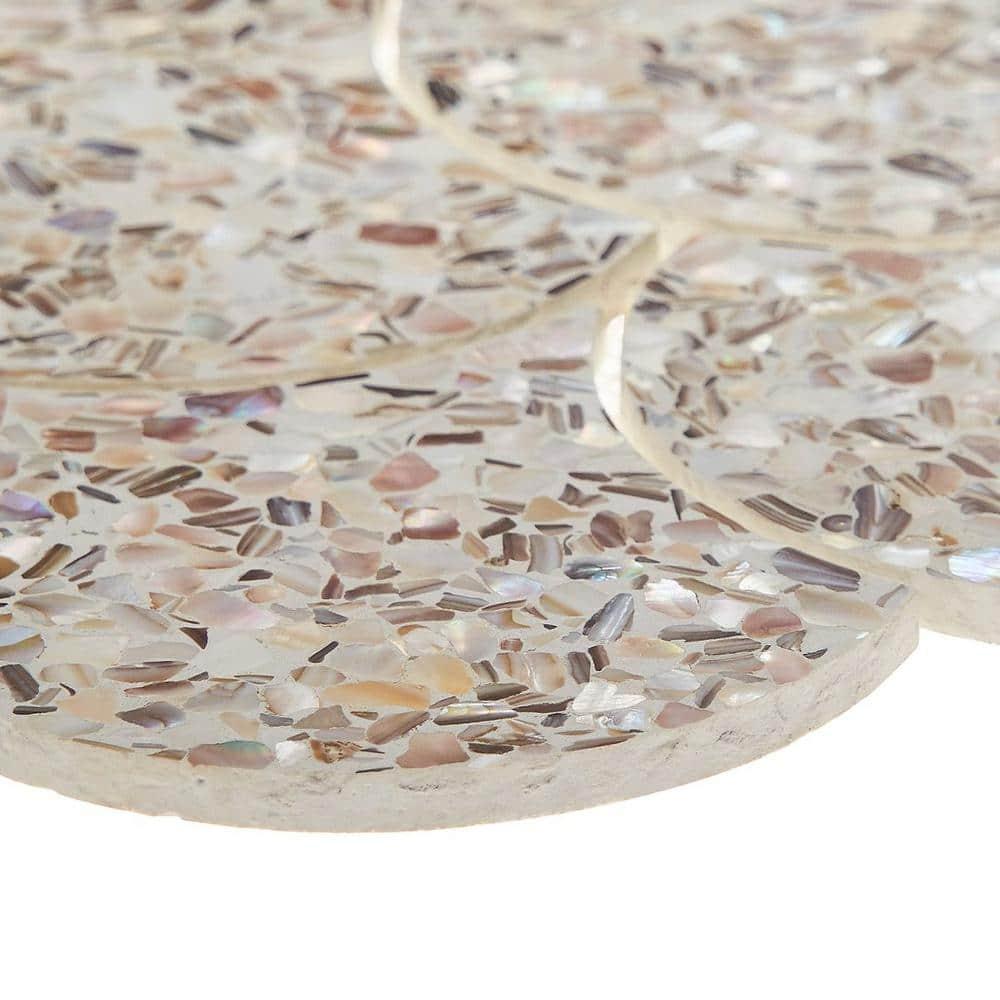 Shoal 5" Fishscale Terrazzo and Pearl Wall & Floor Mosaic Tile (0.74 Sq. Ft. / Sheet)