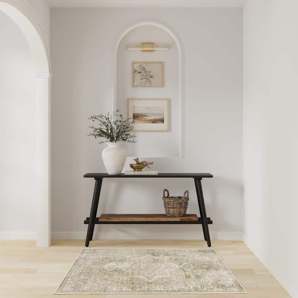 Haydel Machine Washable Area Rug in Ivory