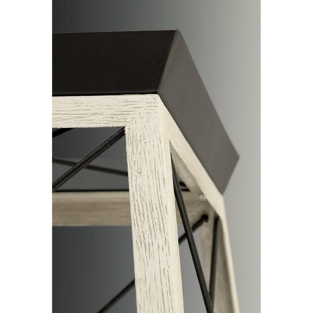 Progress Lighting Briarwood 1-Light Flush Mount, Graphite Finish, Faux-Painted Wood Enclosure