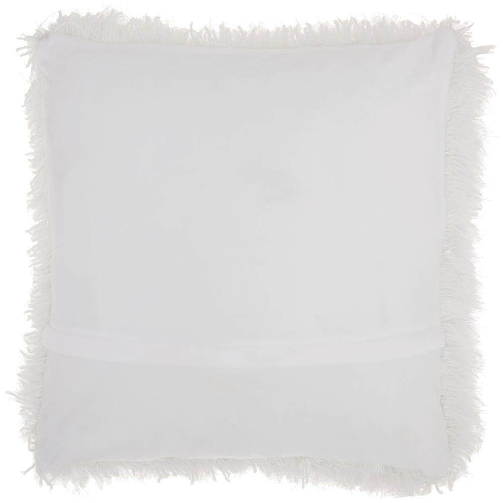 20"x20" Oversize Down Filled Faux Fur Square Throw Pillow White - Saro Lifestyle
