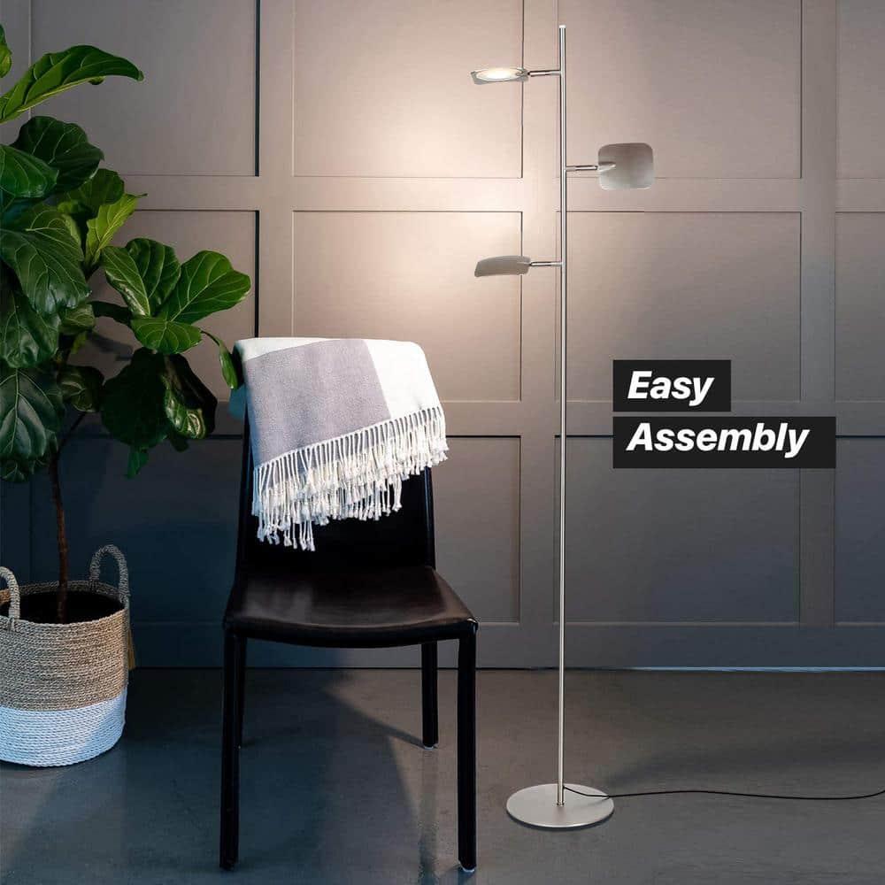 Brightech Tree Industrial LED 3-Way Dimming Floor Lamp with 3 Adjustable Spot Lights