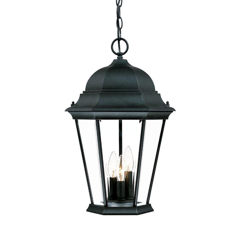 5226BK-Acclaim Lighting-Richmond - Three Light Outdoor Hanging Lantern - 12.5 Inches Wide by 19.5 Inches High-Matte Black Finish-Clear Beveled Glass