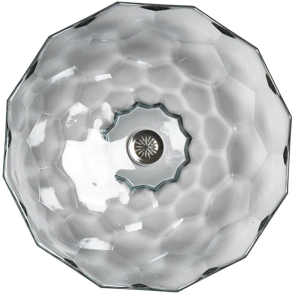 Kohler Briolette, Artist Editions Oval Faceted Glass Bathroom Vessel Sink