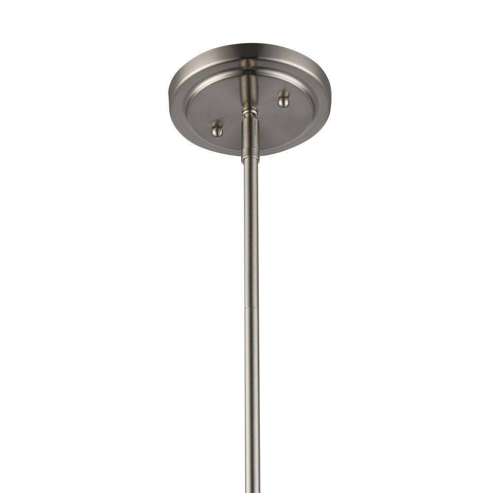 Bel Air Lighting Mod Pod 1-Light Brushed Nickel Hanging Mini Pendant Light Fixture with Frosted Glass Cylinder Shade