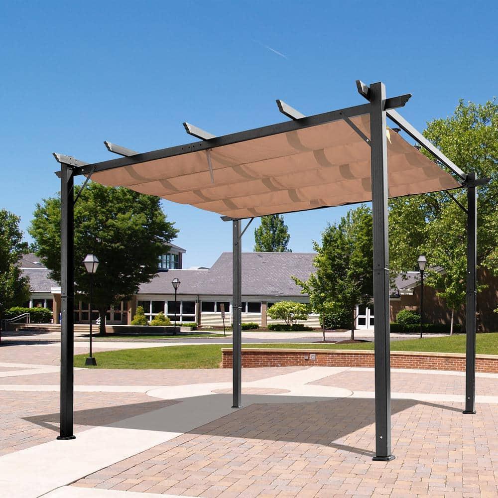 Outsunny Outsunny Pergola with Retractable Shade Canopy, Aluminum