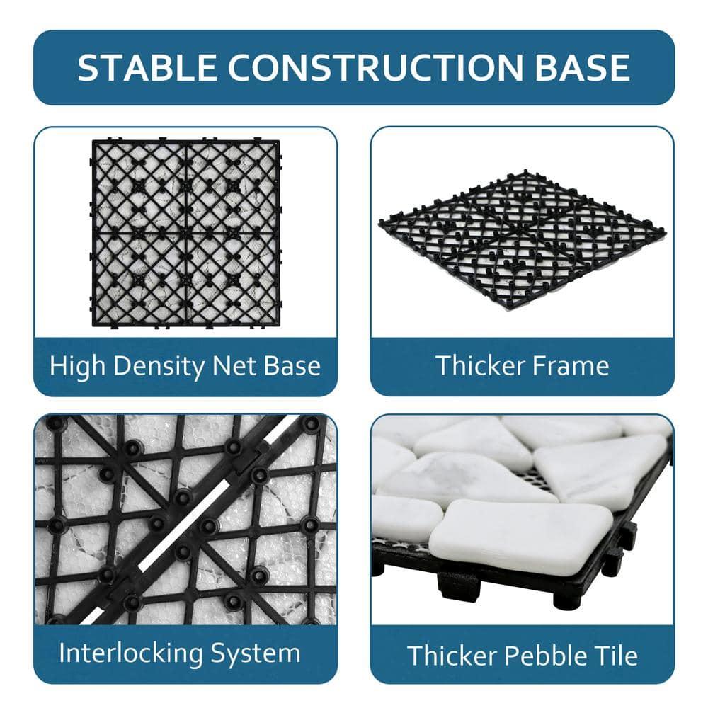 12'' L x 12'' W Stone Interlocking Deck Tile