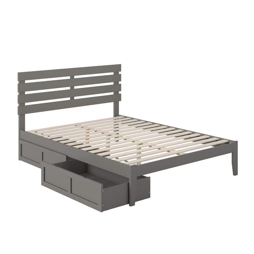 Madaket Premium Wood Farmhouse Storage Platform Bed with Under Bed Drawers