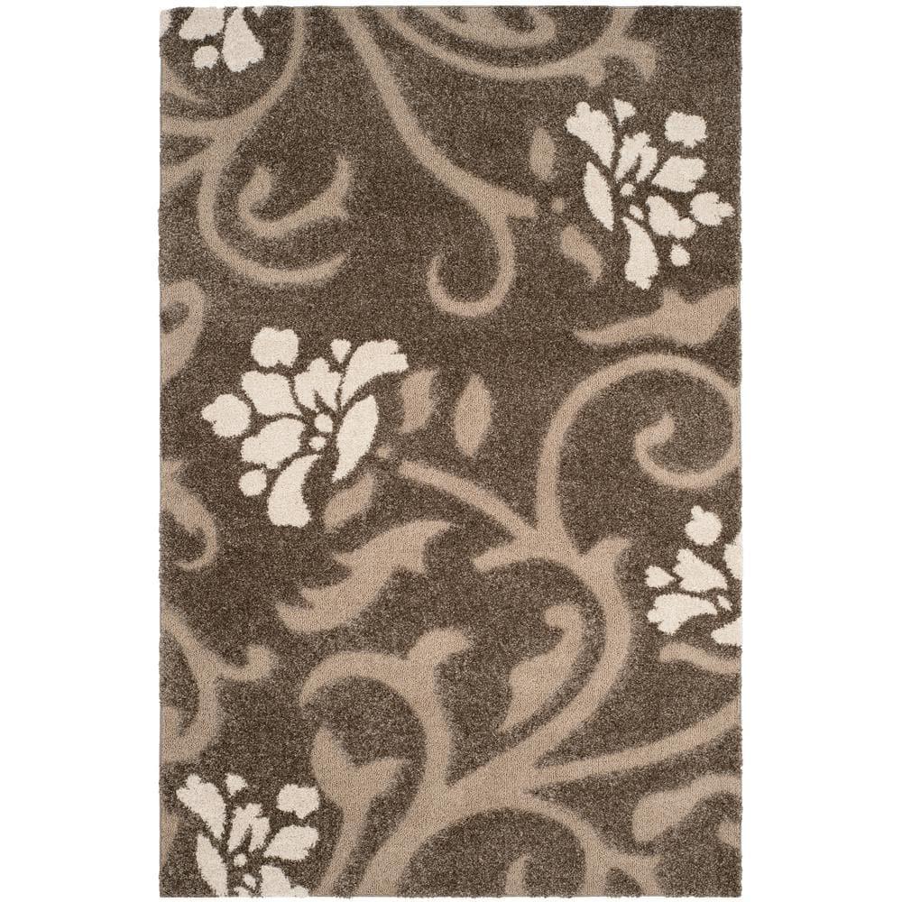 Florida Shag SG464 Power Loomed Indoor Area Rug - Smoke/Beige - 8'x10' - Safavieh.