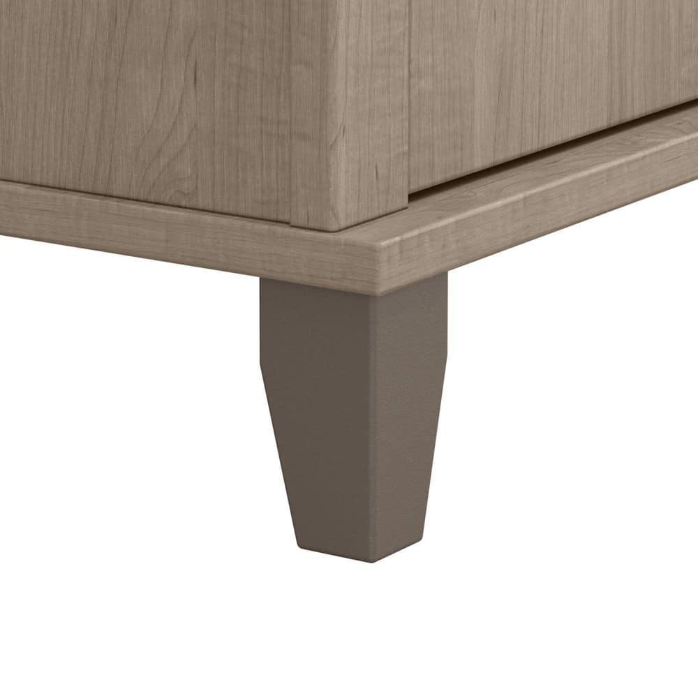 Bush Furniture Somerset Nightstand In Ash Gray: Contemporary Design with Satin Nickel Hardware