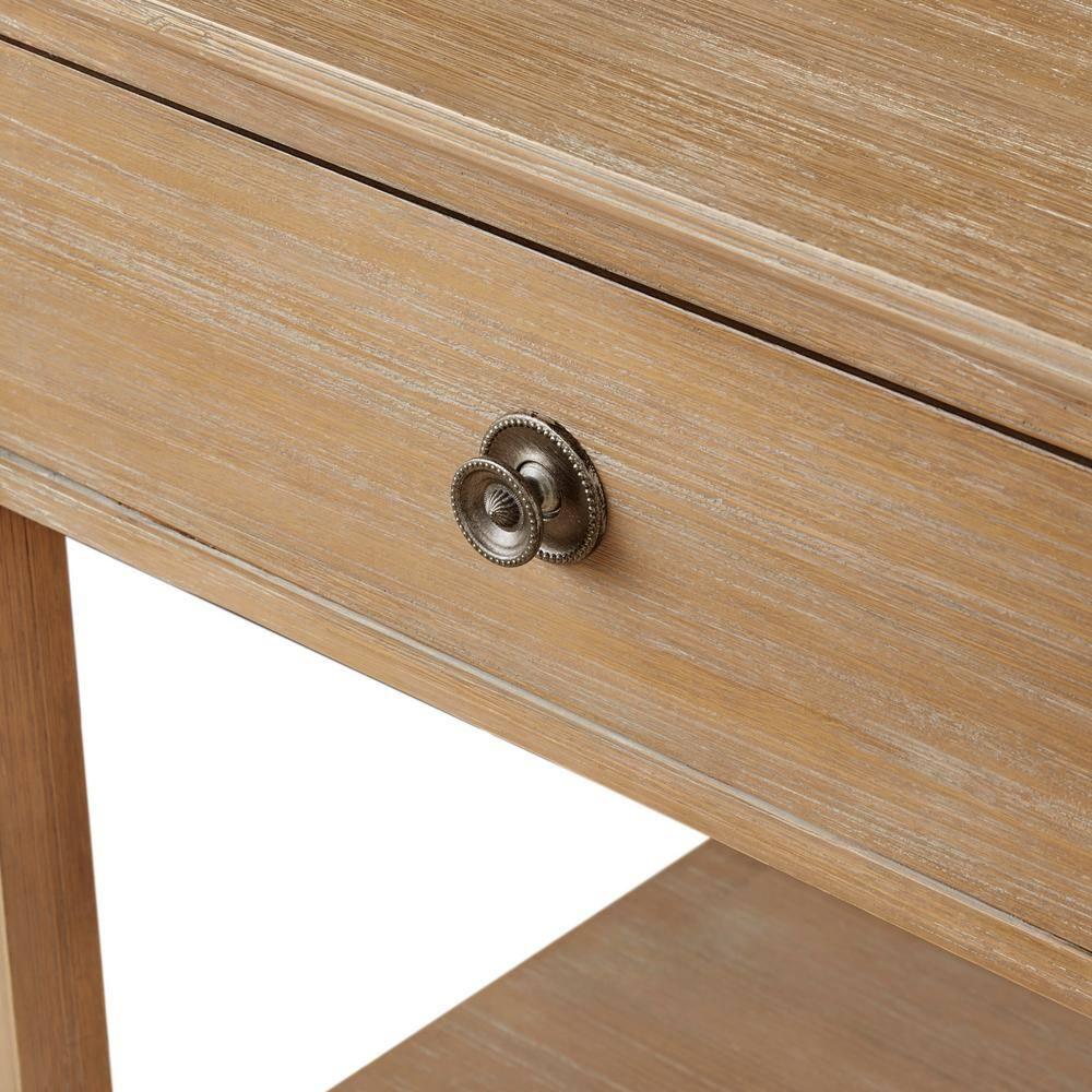 Victoria Nightstand Natural: Madison Park, Rubberwood Frame, Wood Veneer Surface, Transitional Style