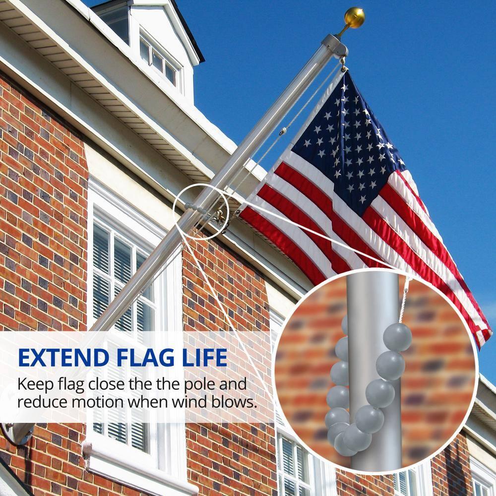 Anley Authentic Beaded Flag Retainer Ring for Both Internal & External Halyard Flagpole (Gray)