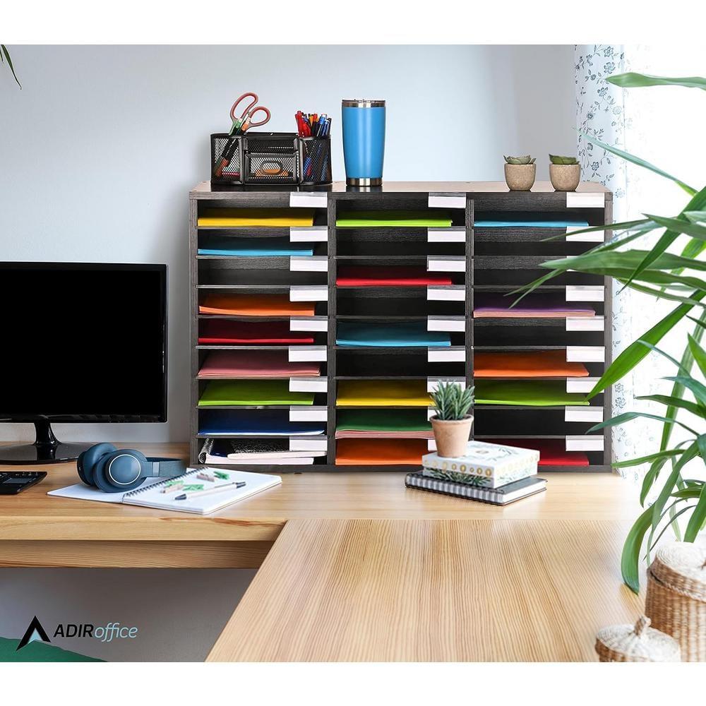 AdirOffice Manufactured Wood Compartment Mailroom Organizer