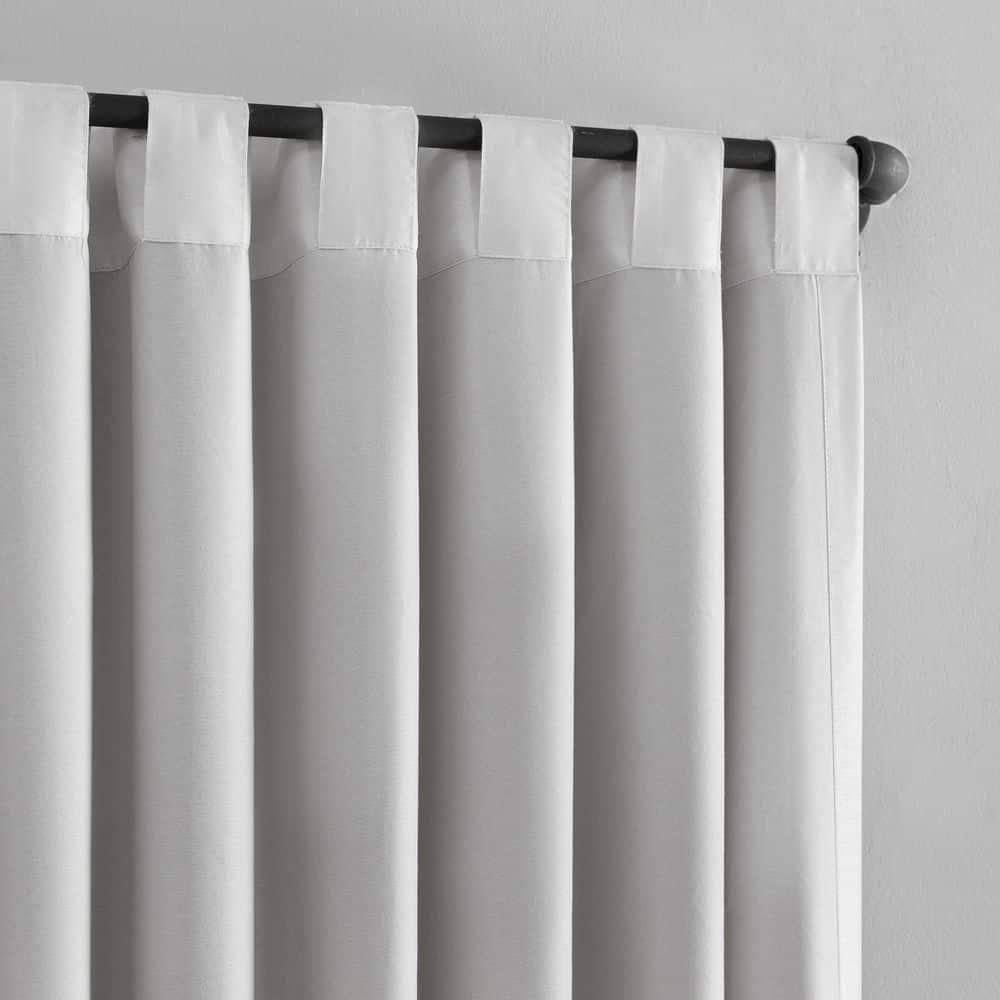 Faux Dupioni Silk Thermal Extreme 100% Blackout Back Tab Curtain Panel