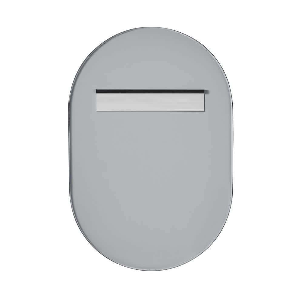 Arpella  Nuova Metal Framed Oval Mirror in Matte Black or Polished Chrome 24 x 36 - Chrome