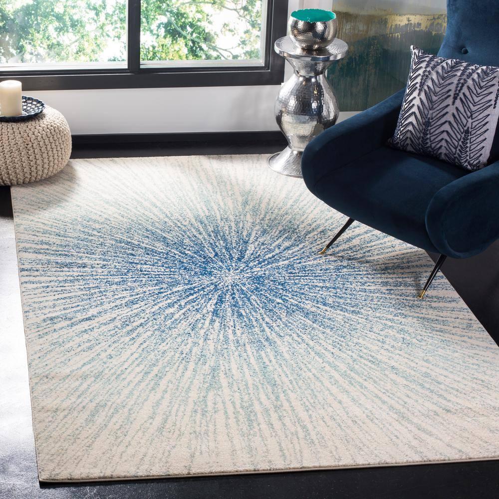 Evoke EVK228 Power Loomed Indoor Area Rug - Royal/Ivory - 11'x15' - Safavieh
