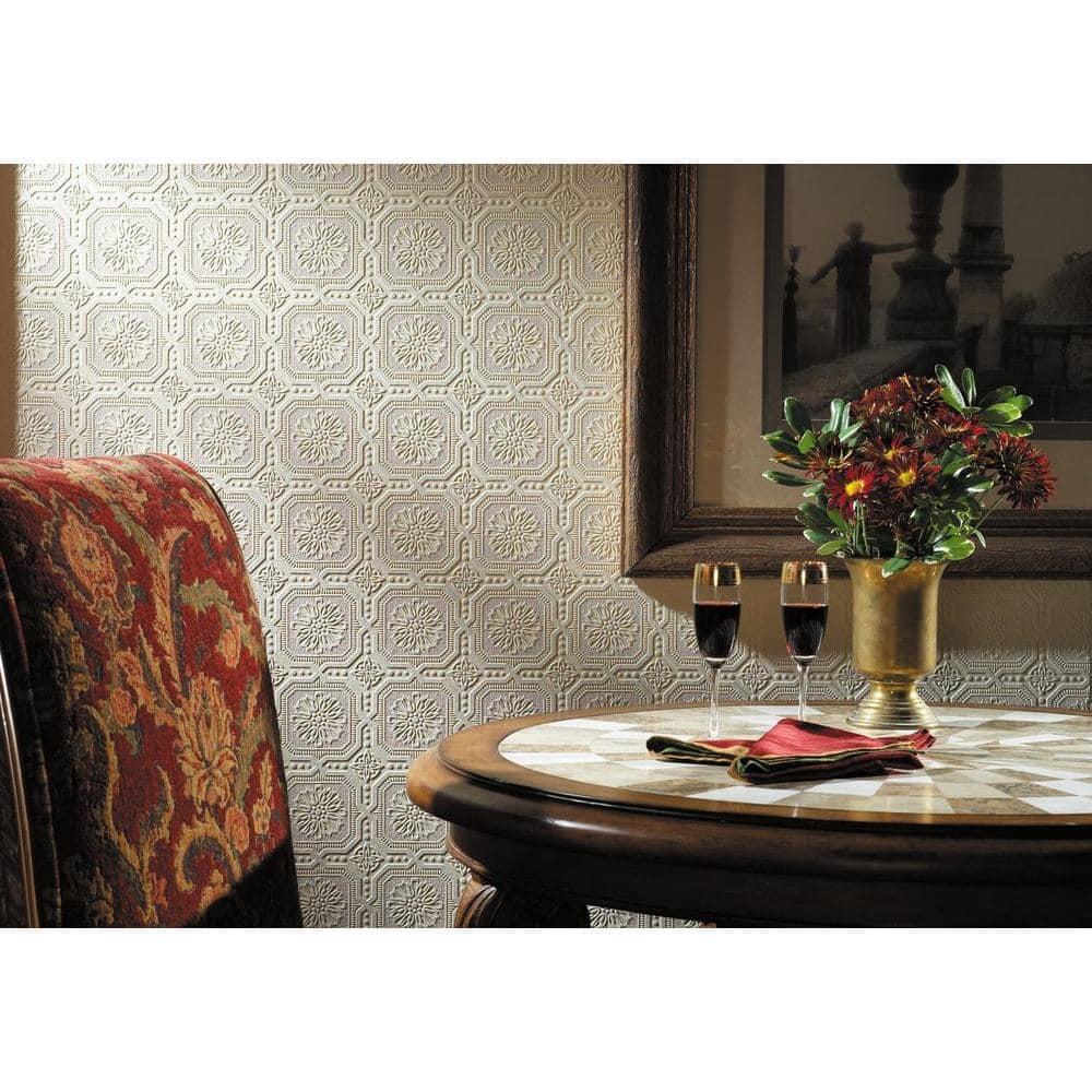 Small Squares White Paintable Wallpaper