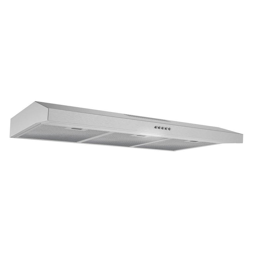 Streamline 36 In. T-10189-1-CL Grosetto Convertible Undermount 80 CFM Range Hood In Brushed Stainless Steel With Mesh Filters, Push Button Control, LED Light