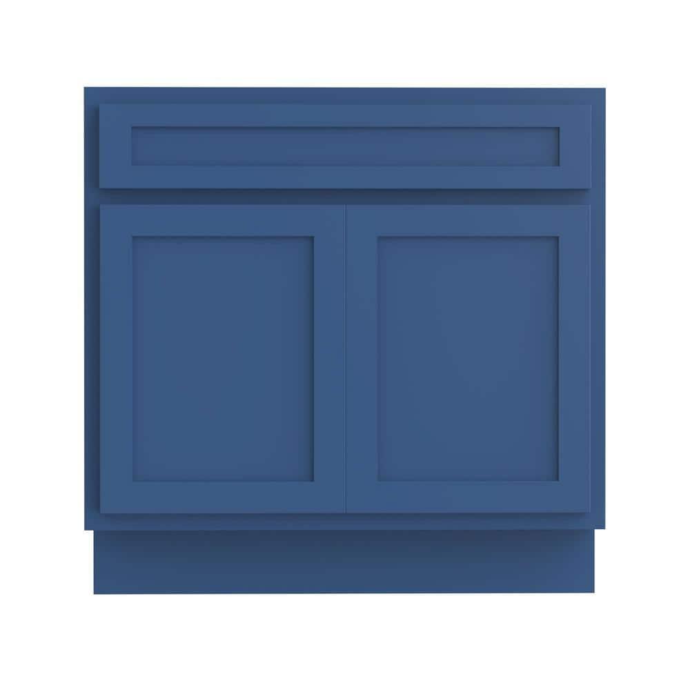Vanity Art 39 Inch Double Shutter Door Bathroom Vanity Base Cabinet with Soft Closing Shaker Drawer, Strudy Floor Mount Storage Cabinet Organizer for Bedroom, Living Room, Kitchen, VA4039-BLUE