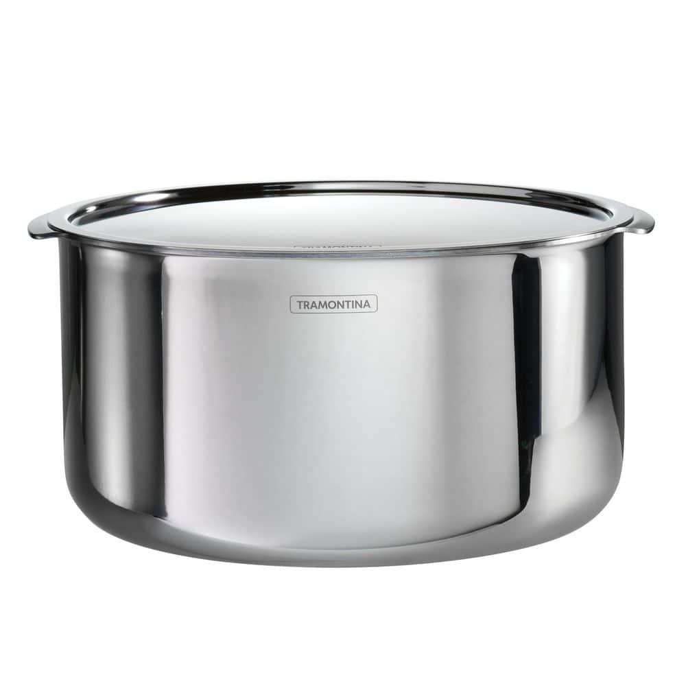 Tramontina Tramontina Utsava Tri-Ply Clad Stainless Steel Tope with Lid, Patila Pot for Indian Cooking