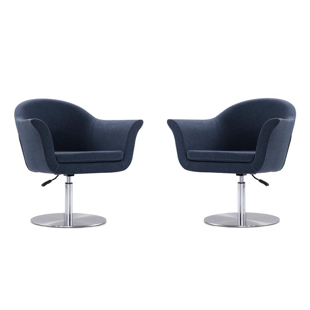 Orren Ellis Hillian Upholstered Swivel Armchair (Set of 2)