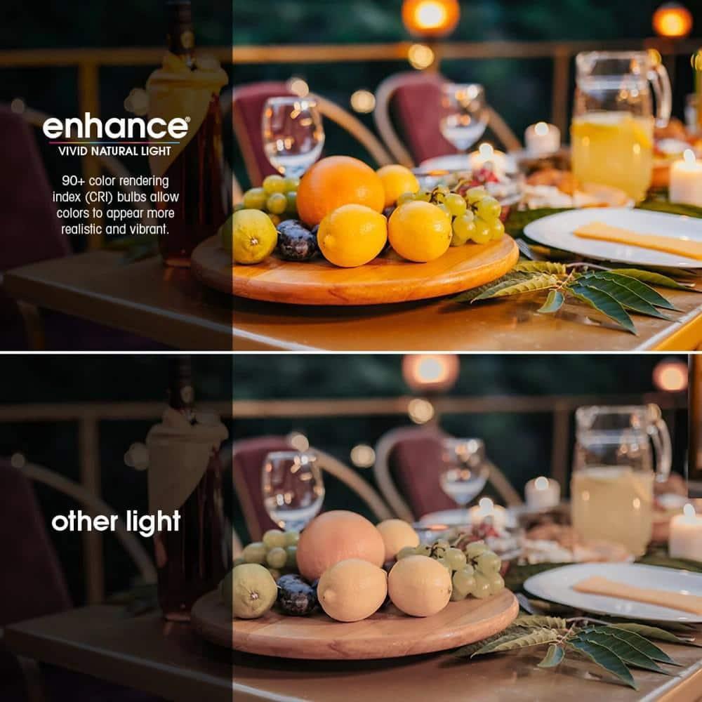 Feit Enhance A15 E12 (Candelabro) Bombilla LED de Filamento Luz Diurna Equivalente a 60 Vatios, Paquete de 2