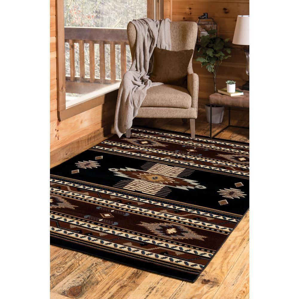 United Weavers Brunswick Tamara Southwestern Runner Rug, Black, 1'11" x 7'4"