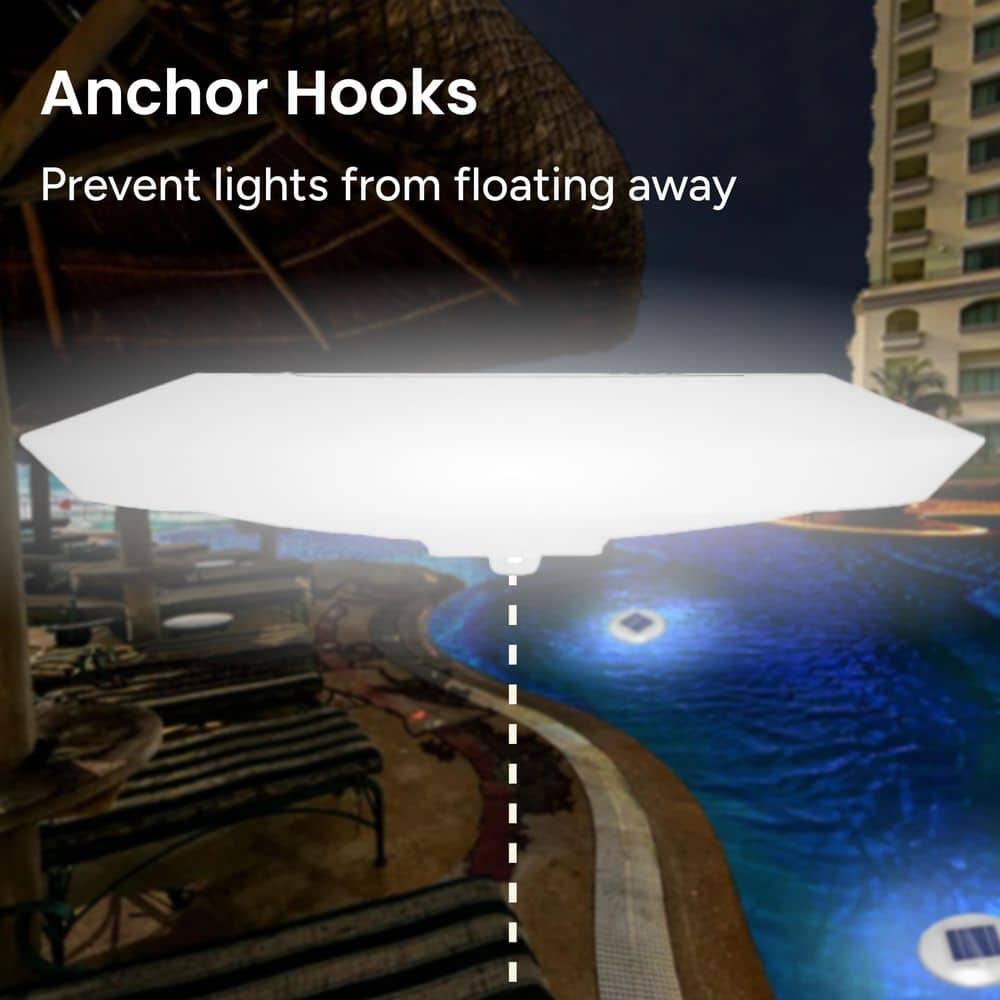 Solar Powered Integrated LED Outdoor Floating Pool Light (Set of 2)