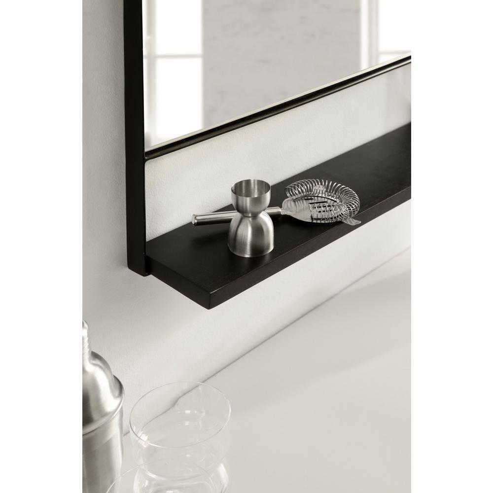 20" x 34" Chadwin Decorative Wall Mirror with Shelf Black - Kate & Laurel All Things Decor: Arched, Farmhouse-Inspired