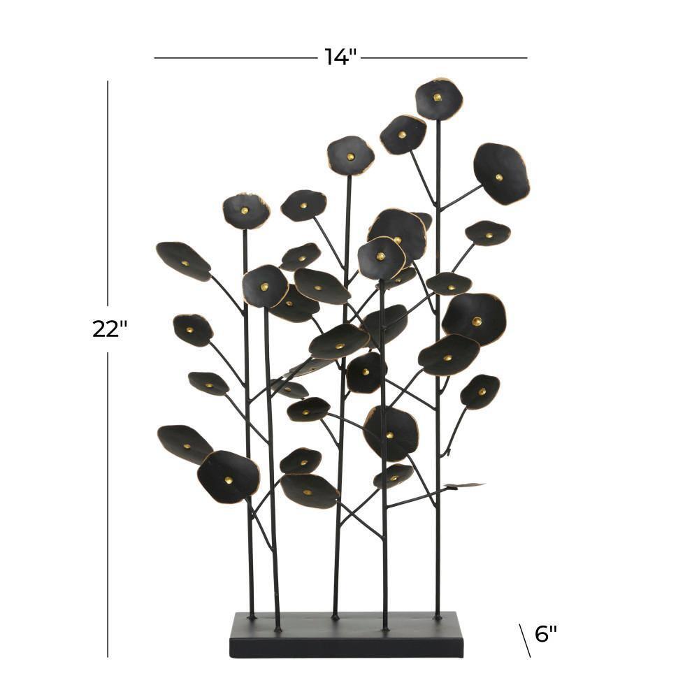 14" x 21" Black Metal Leaf Sculpture, by DecMode