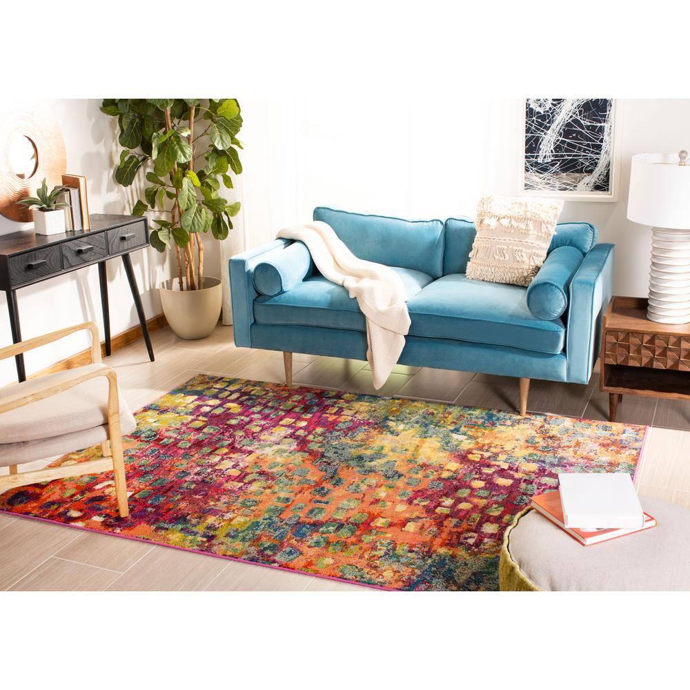 Madison MAD425 Power Loomed Indoor Area Rug - Fuchsia/Gold - 9'x12' - Safavieh