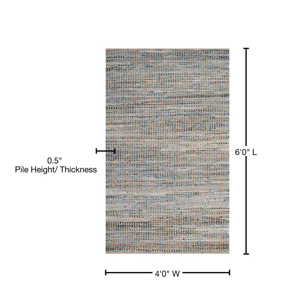 Cape Cod CAP352 Hand Woven Area Rug - Natural/Blue - 4'x6' - Safavieh.