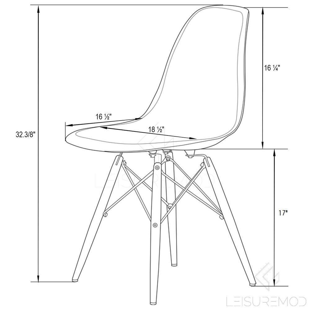 LeisureMod Dover Modern Dining Chair with Acrylic Base (Clear)