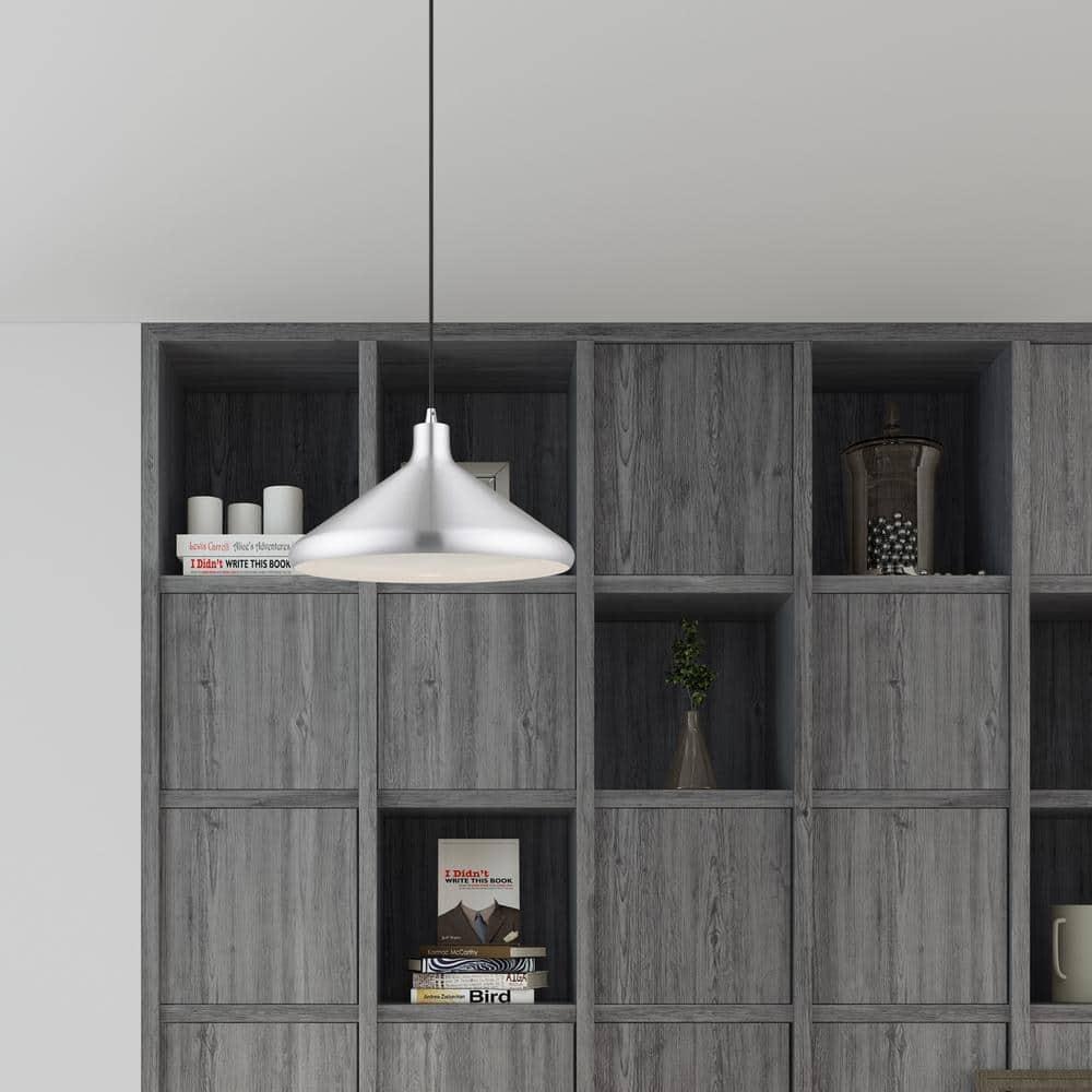 Livex Lighting Metal Shade 1 - Light Chandelier in  Brushed Aluminum
