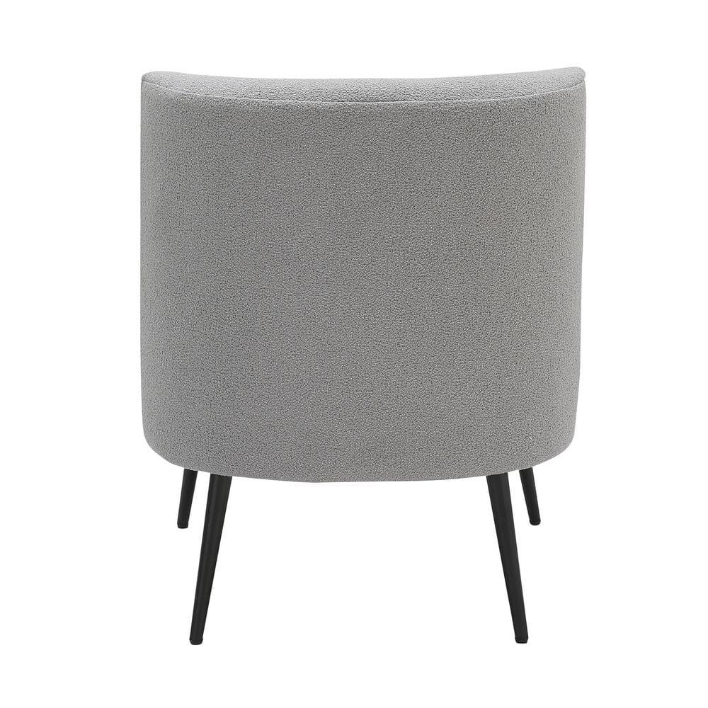 Fran Contemporary Upholstered Slipper Chair: Padded, Metal Legs, Faux Shearling - LumiSource