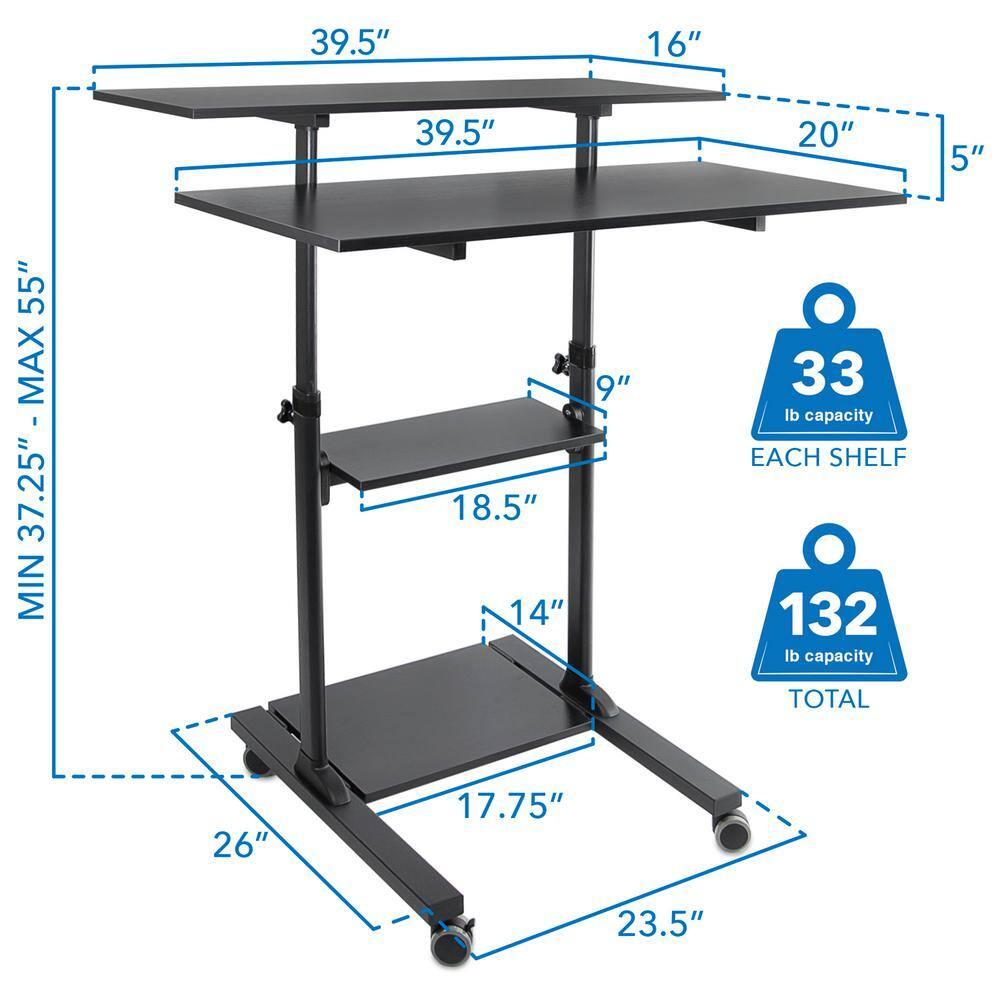 Mount-it Adjustable Metal Base Standing Desk Converter