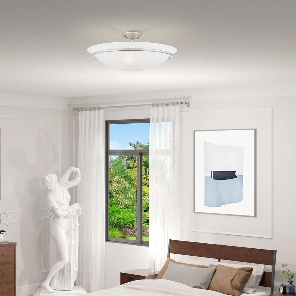 Livex Lighting Newburgh 3 - Light Semi-Flush Mount in  Brushed Nickel