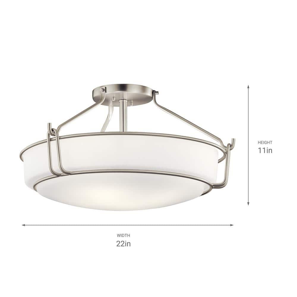 Kichler Lighting Alkire 4 - Light Semi-Flush Mount in  Brushed Nickel