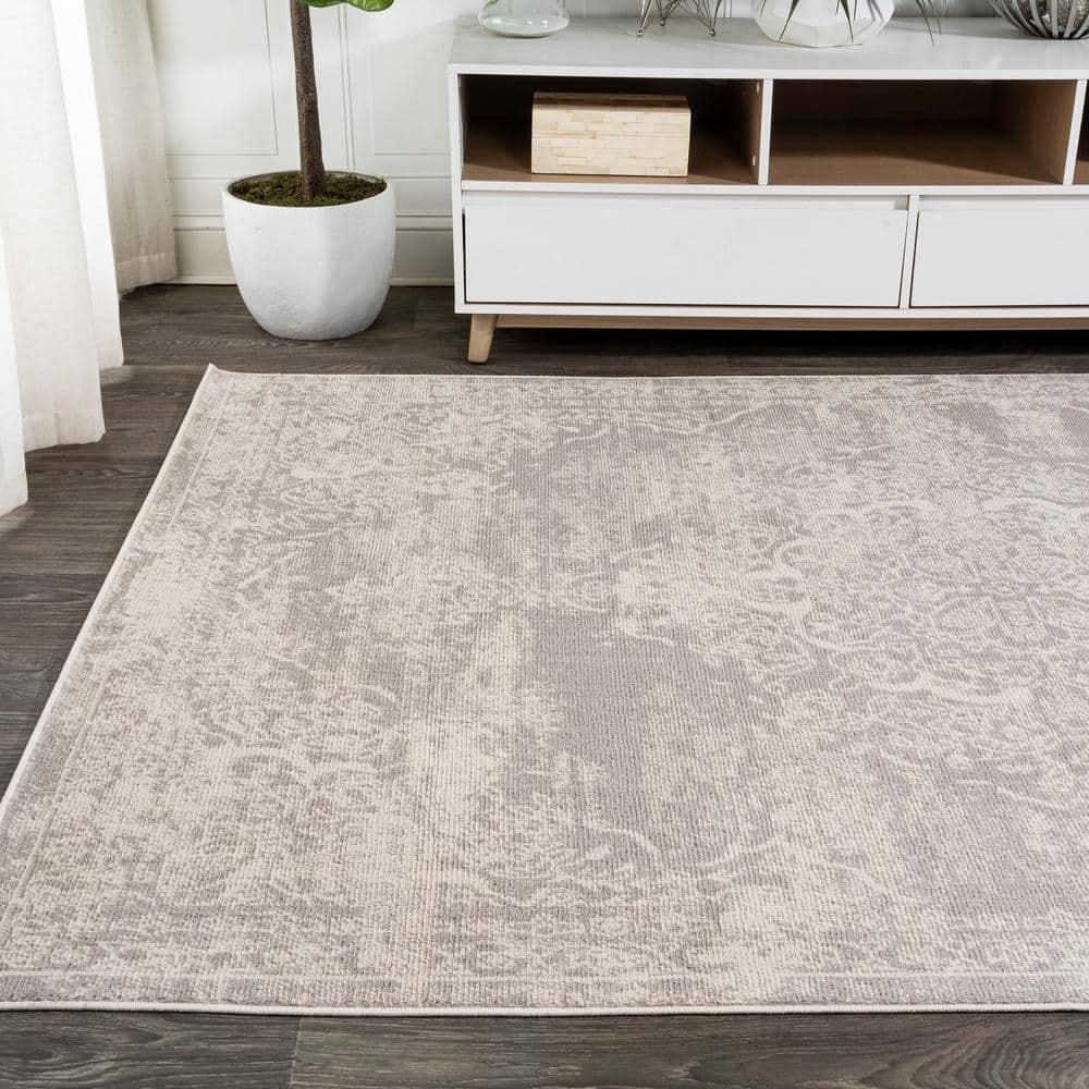 3'x5' Alhambra Ornate Medallion Modern Area Rug, Ivory - JONATHAN Y