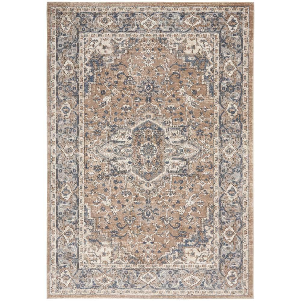Nourison Concerto Center Medallion Indoor Rug Beige Grey 5'3" x 7'3"