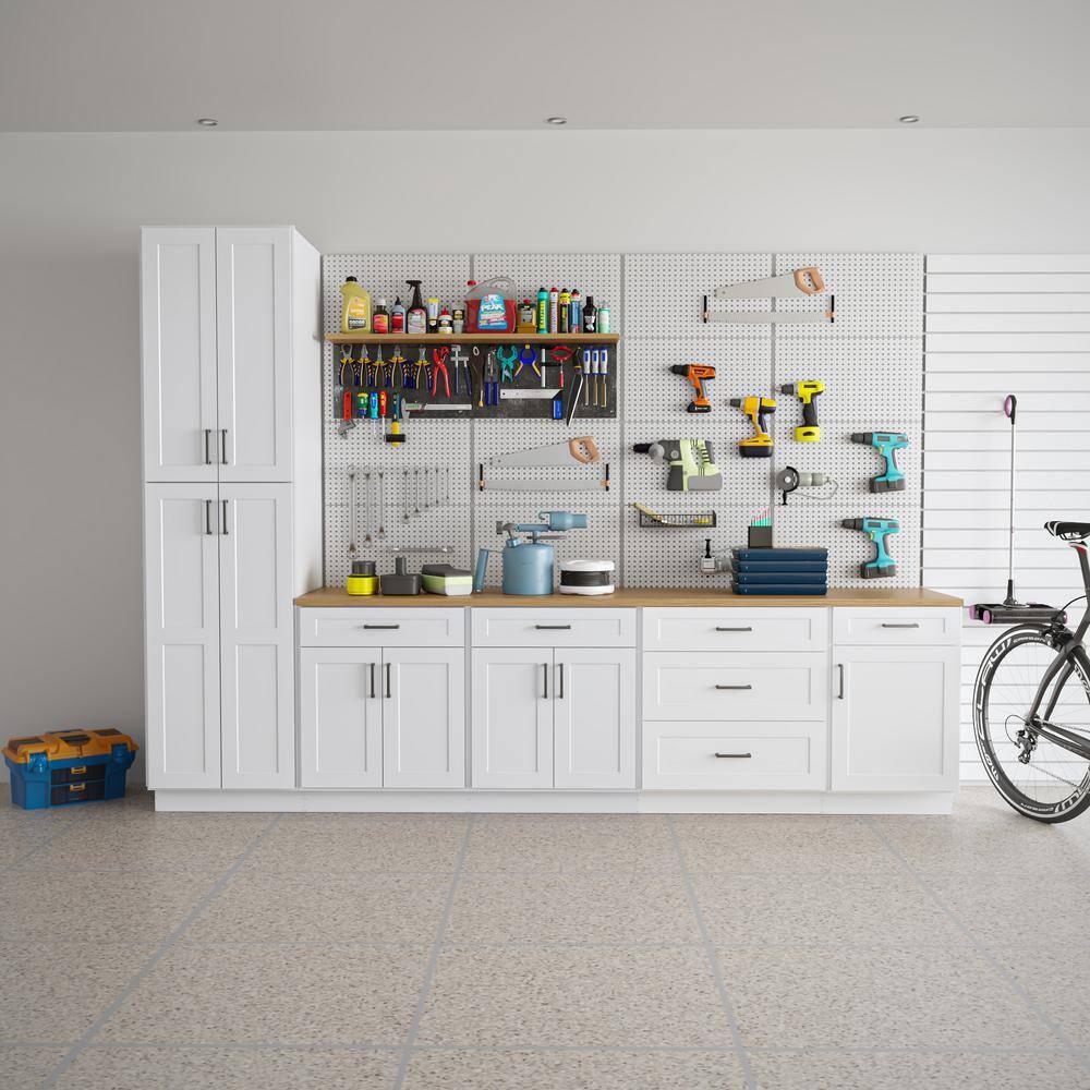 HOMLUX Easy-DIY 21 in W x 24 in D x 34.5 in H in Shaker White Ready to Assemble Drawer Base Kitchen Cabinet With 3-Drawers