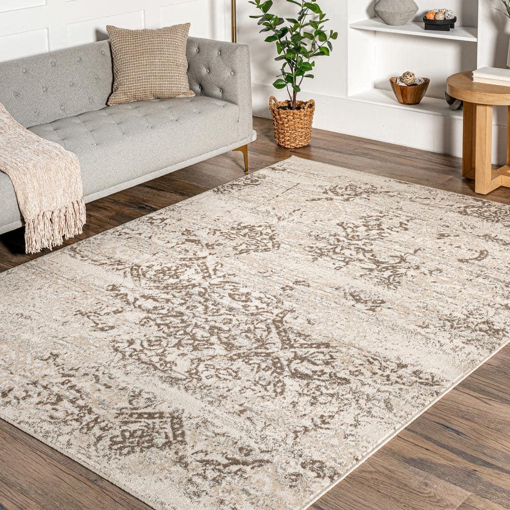 Nuloom Freja Floral & Paisley 4x6 Indoor Area Rug for Living Room Bedroom Dining Room Kitchen, Beige/Ivory