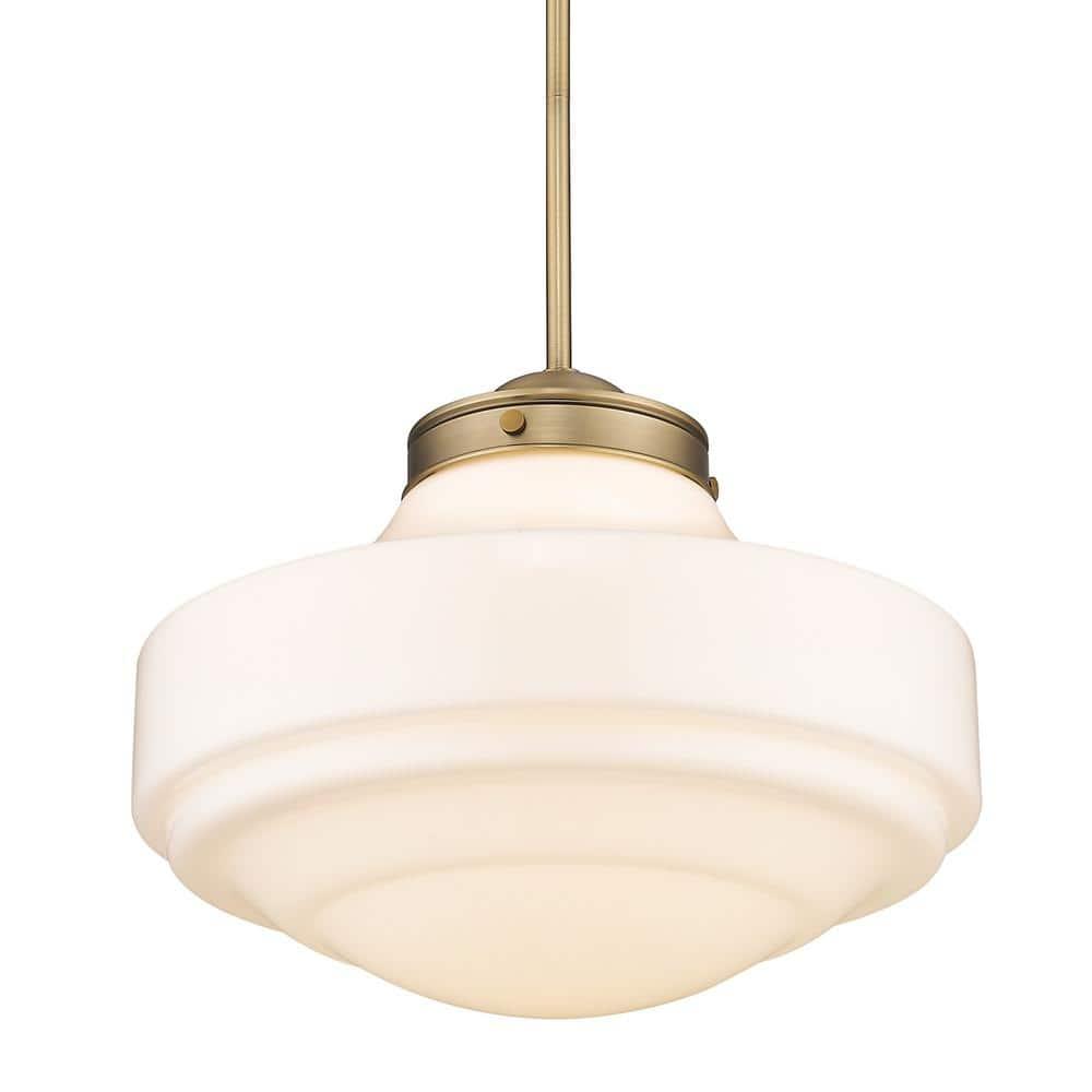 Modern Brass Finish Vintage Milk Glass Ceiling Pendant Light