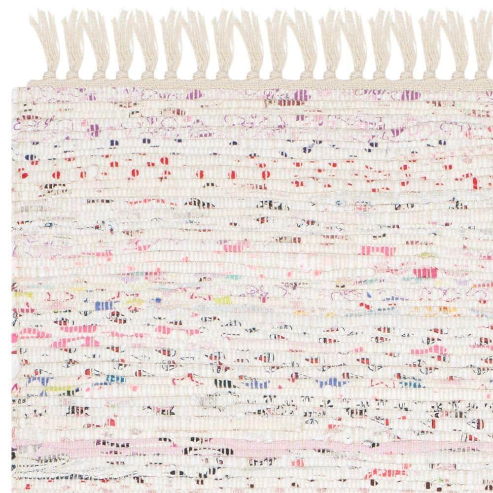 Rag Rug RAR121 Hand Woven Indoor Accent Rug - 3'x5' - Ivory/Multi - Safavieh