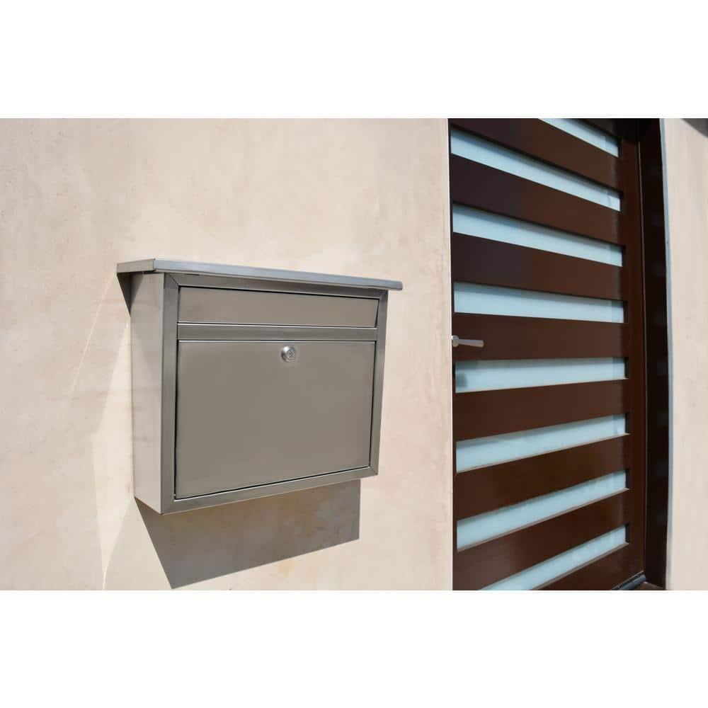 Architectural Mailboxes Maya Classic Stainless Steel Wall Mount Silver Mailbox