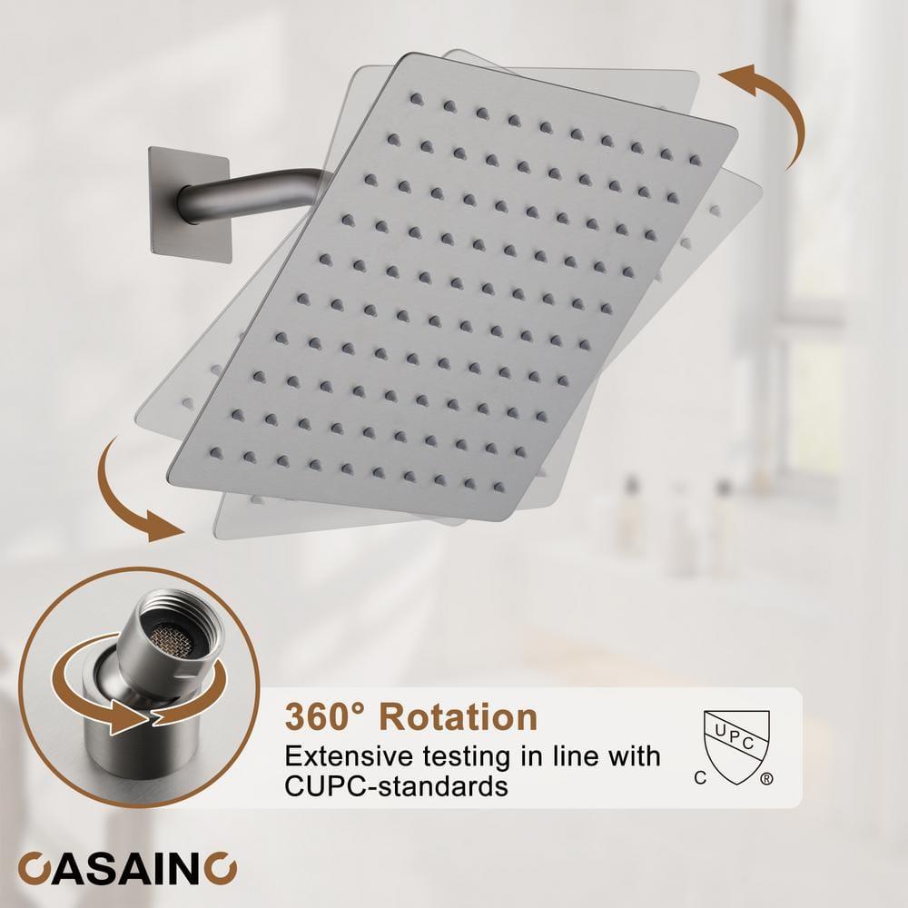 10 Inch Rainfall Shower System with Tilt Shower Head and Tub Spout with Rough in-Valve