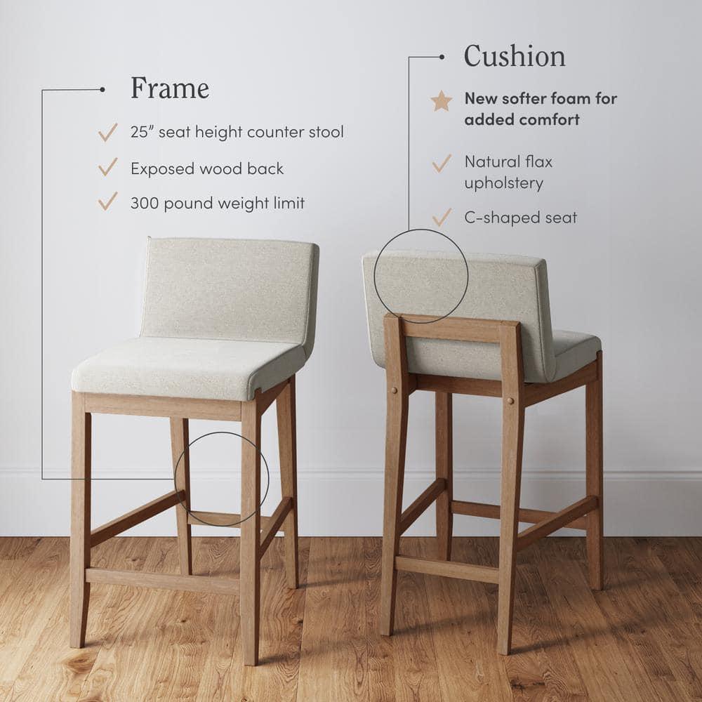 Nathan James Upholstered Wooden Stool