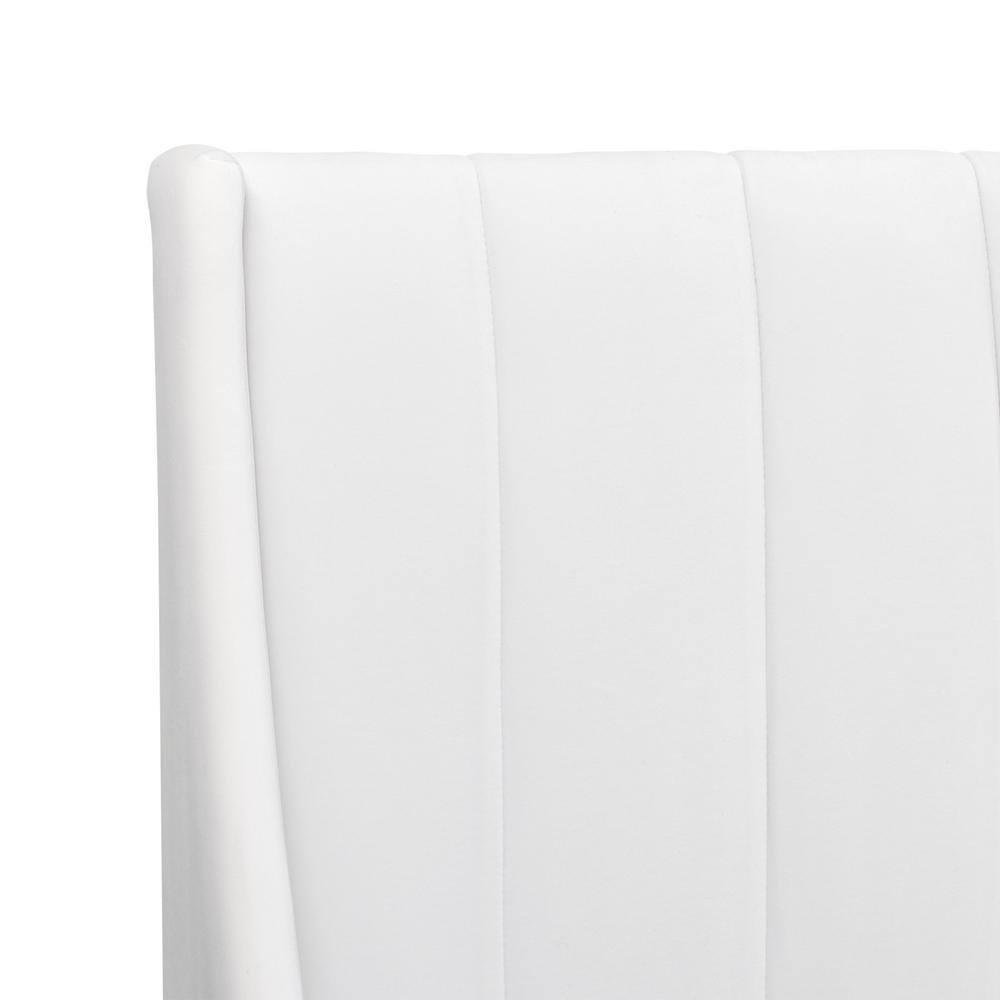 Aspen Vertical Tufted Headboard Platform Bed Set King Cloud White Velvet